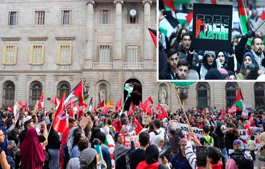 Demonstrations in favor of Israeli atrocities and Palestinians around the world